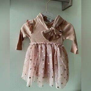 Adorable Pink and Gold Polka Dot Dress